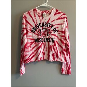 PINK Victoria's Secret Wisconsin Tie Dye Cropped Sweatshirt XS NWT
